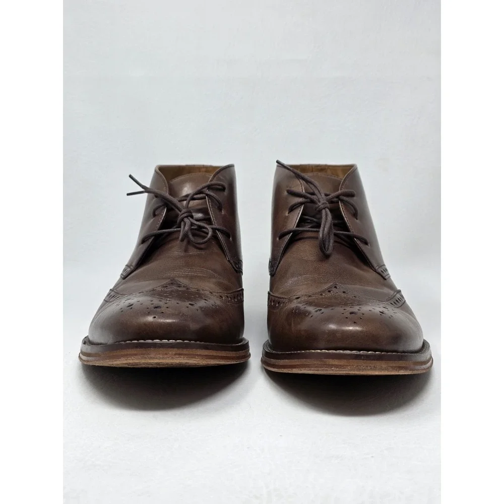 Johnston & Murphy Men's Brown Leather Wingtip Chukka Ankle Boots Size 10.5 M